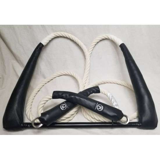 Trapeze | Fixed Trapeze | 3 m ropes Ecru | Leather Protectors Black