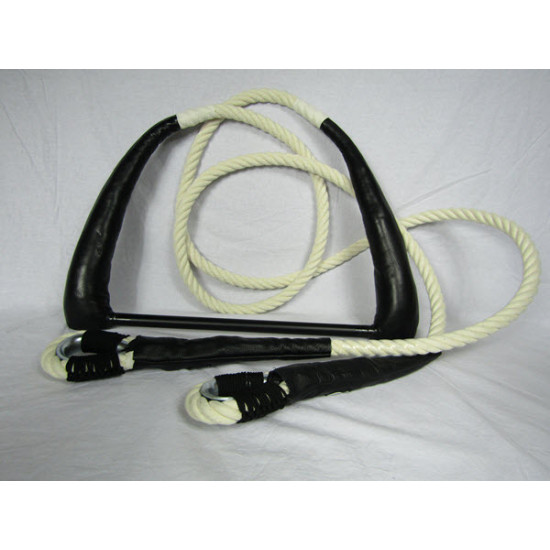 Trapeze | Fixed Trapeze | 3 m ropes Ecru | Leather Protectors Black
